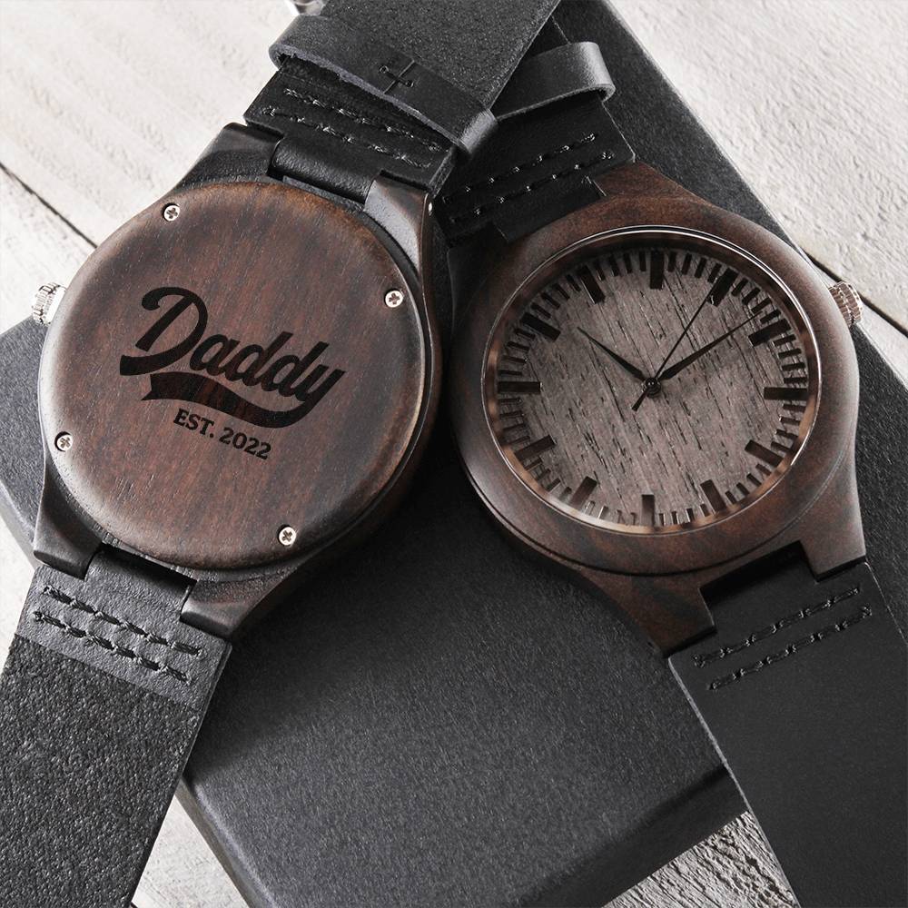 New Daddy 2022 Watch Gift For First Time Dad 2022 Personalized Watch Gift For Dad Gift For Husband Personalized Watch 1 Engraved Wooden Watch