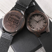Best Father - Black Wooden Watch - World's Greatest Father Father's Day Gift For Daddy Father Gift From Daughter And S Engraved Wooden Watch
