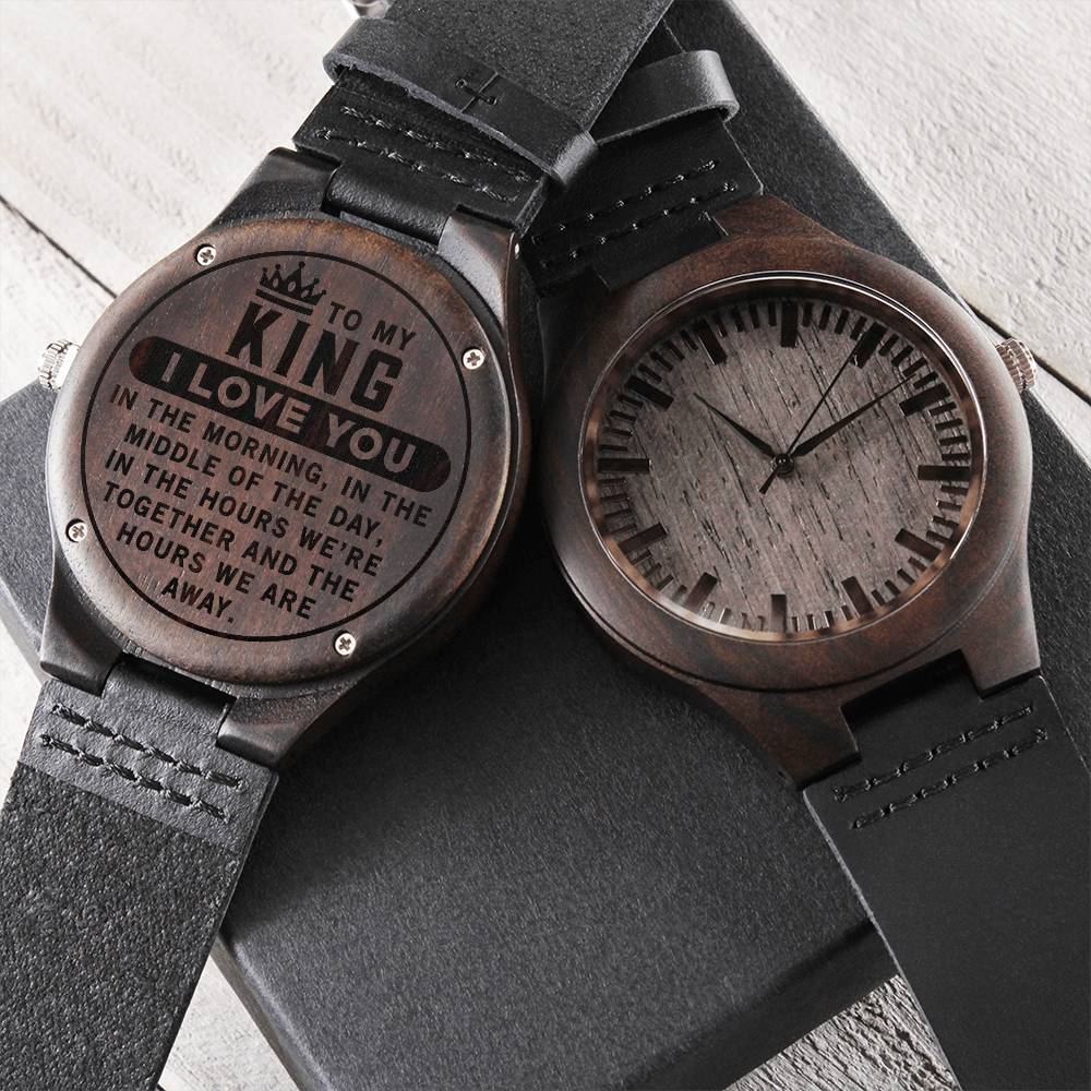 I Love You In The Morning ❤️ Engraved Wooden Watch
