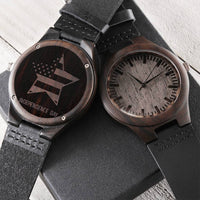 Unique Gifts For Veterans Dad From Son Engraved Wooden Watch