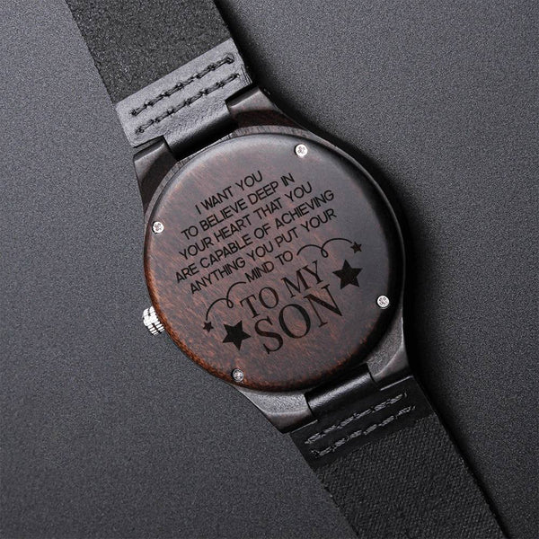 For Son Engraved Wooden Watch