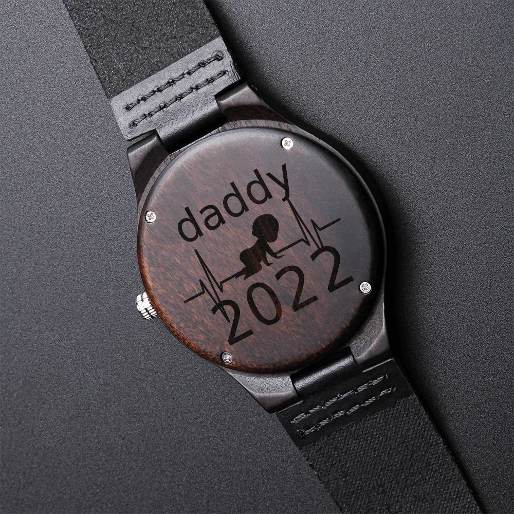 Men's First Time Father Gifts For Men New Dad Expecting Daddy 2022 Watch Dad Gift Gift For Father Personalized Watch D Engraved Wooden Watch