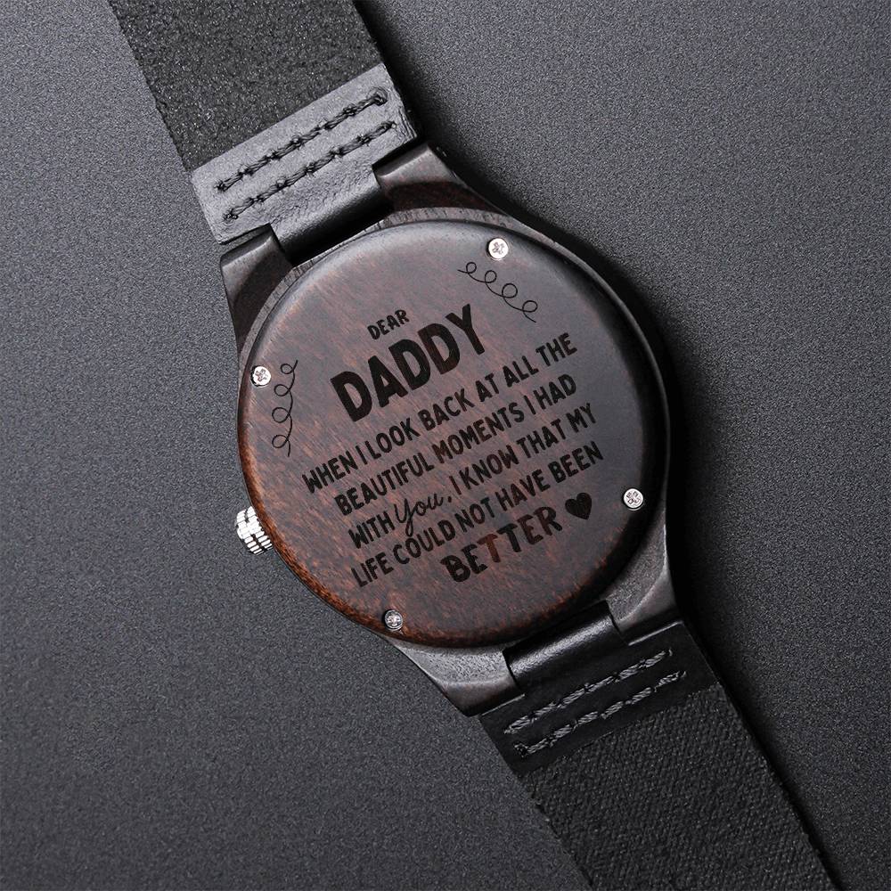 Dear Daddy Premium Watch For Father Day New Dad Jewelry Gift For Dad On Father's Day Daddy Watch New Daddy Gift Daddy Engraved Wooden Watch