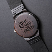 Best Dad In The Galaxy Engraved Wooden Watch