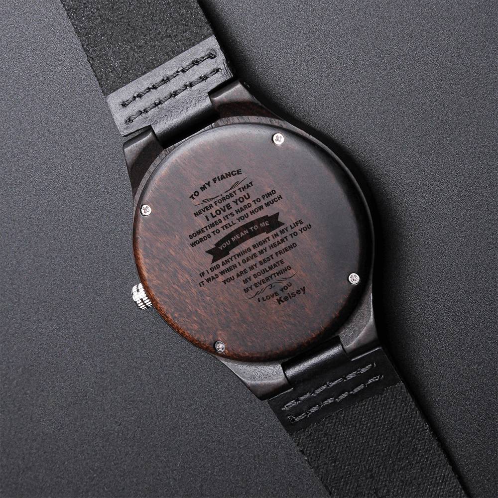 Custom Name Gift For Future Husband Never Forget That I Love You 1 Engraved Wooden Watch