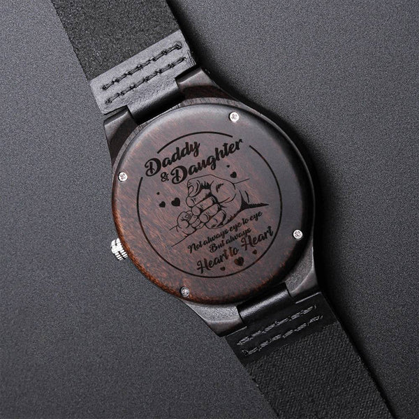 To My Dad Watch - Dad Gift For Father - Men's Watch Engraved Watch For Daddy From Daughter - Daddy And Daughter Not Al1 Engraved Wooden Watch