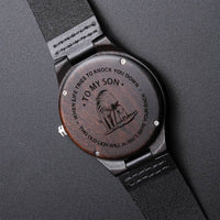 To My Son Watch - This Old Lion Will Always Have Your Back For Son Gift From Mom I Will Always L Engraved Wooden Watch