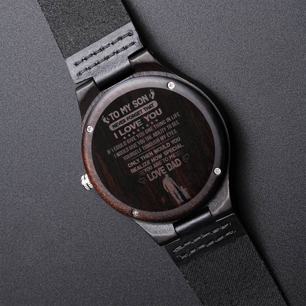 Never Forget I Love You Customized Gift For Son Engraved Wooden Watch