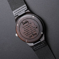Daddy From The Bump Engraved Watch - New Dad Gift - 1St Fathers Day - Father's Day Watch For New Dad - Partner From B Engraved Wooden Watch