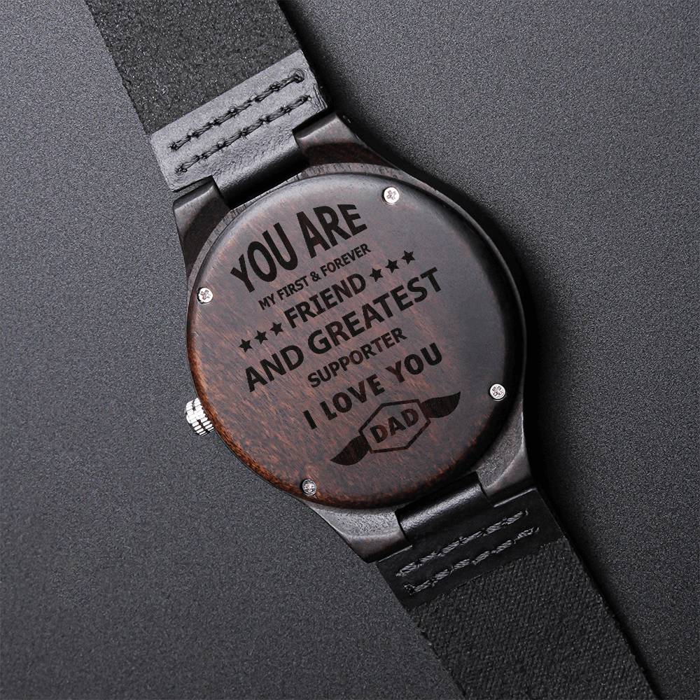 To My Dad - Gifts Watch For Dad Dad Gifts From Daughter Father's Day Gifts First Fathers Day Dad Gifts From Son Engrav Engraved Wooden Watch