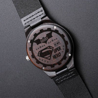 To My Dad Watch - Dad Gift For Father - Men's Watch Engraved Watch For Daddy From Daughter - Daddy And Daughter Not Al Engraved Wooden Watch