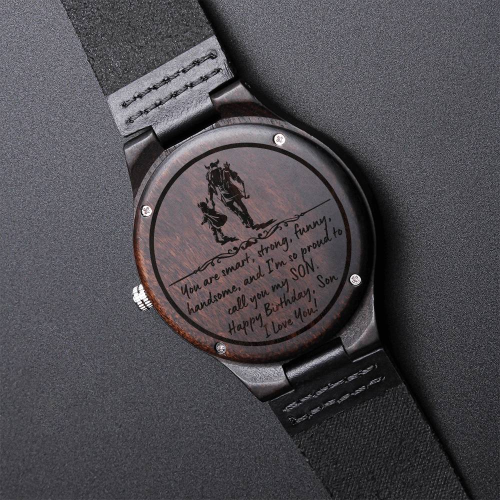 To My Son For His Birthday - The Timeless Engraved Wooden Watch