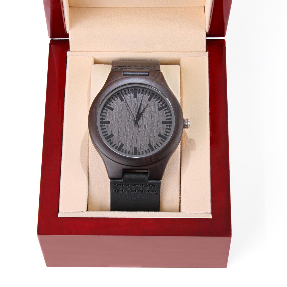 Promoted To Daddy Black Wooden Watch For New Dad Promoted To Daddy - For New Dad Gift From Wife Engraved Wooden Watch