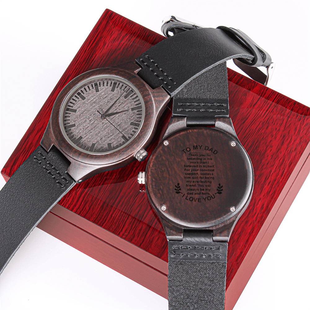 You Will Always Be My Dad And Hero Gift For Dad From Son Engraved Wooden Watch
