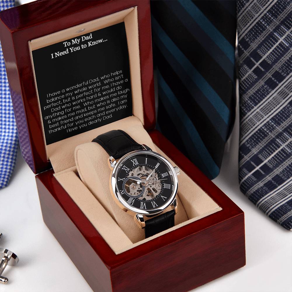 To My Dad I Need You To Know From Son Or Daughter Openwork Watch