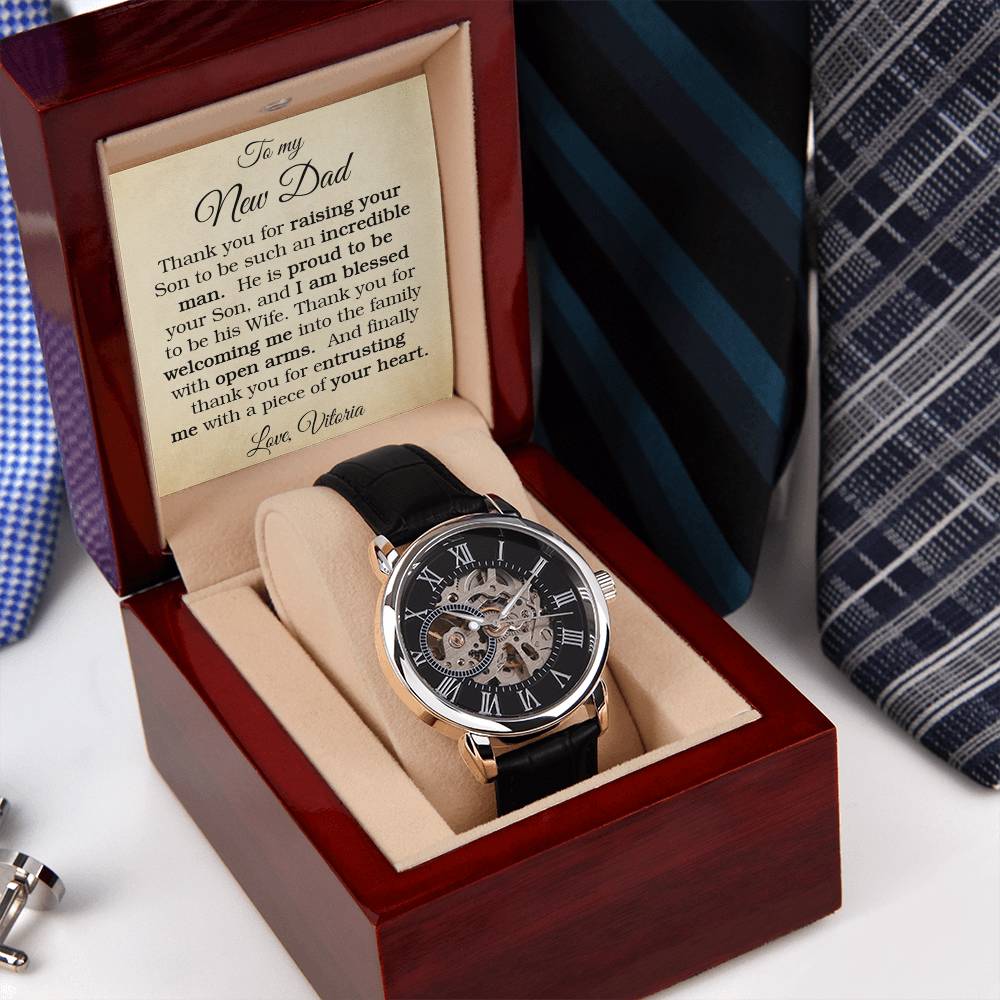 To My Father In Law Wedding Gift Openwork Watch Gift For Father Of The Groom From Bride Future Father In Law Gift