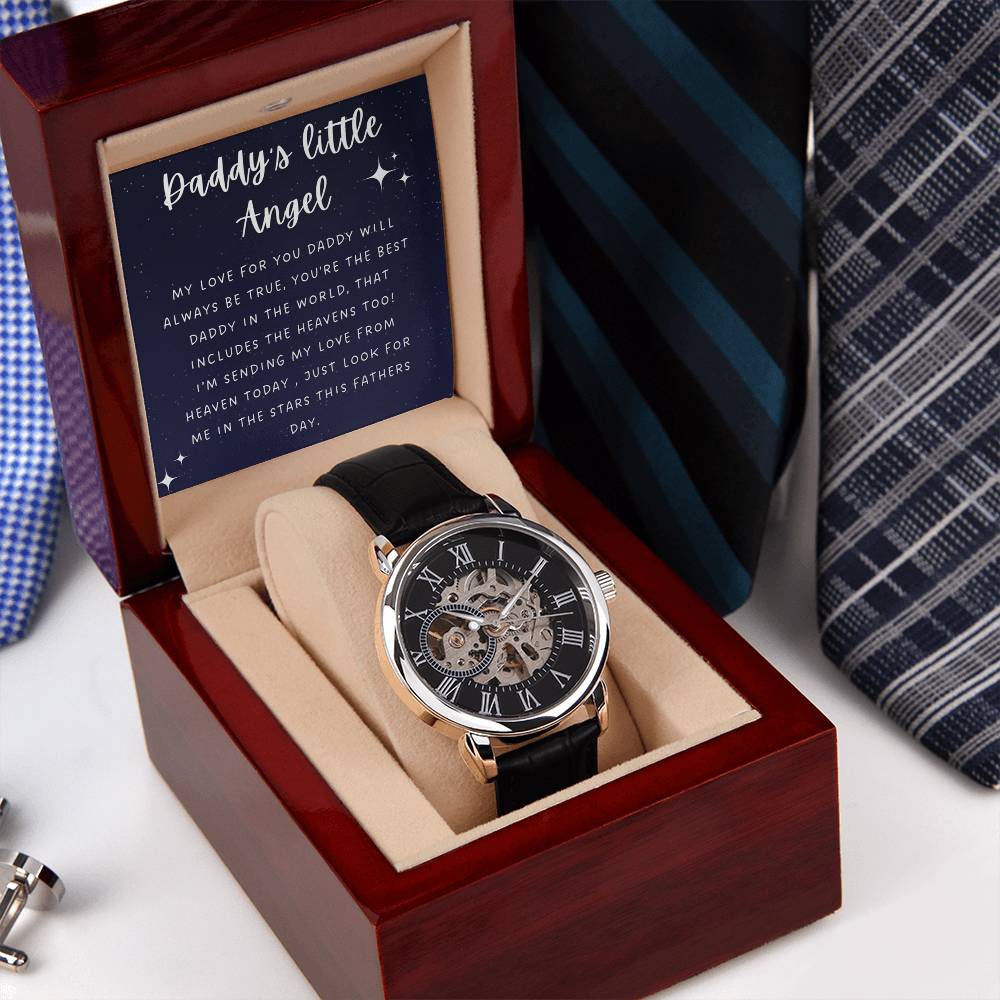 Fathers Day Miscarriage Gift Daddy Of An Angel - Stillborn Gift Daddy From Baby In Heaven - Openwork Watches