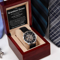 To My Grandson Deven Openwork Watches