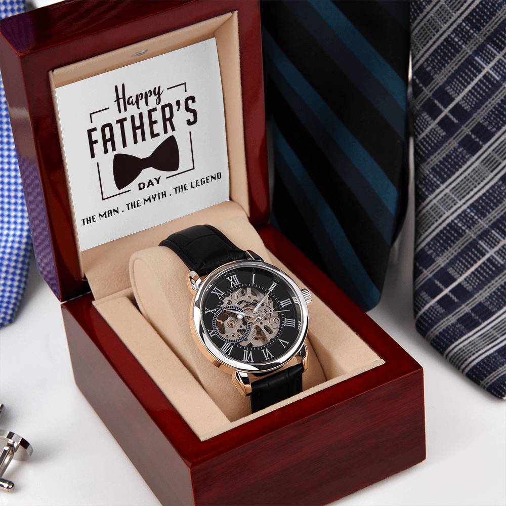Happy Father's The Man The Myth The Legend Openwork Watch
