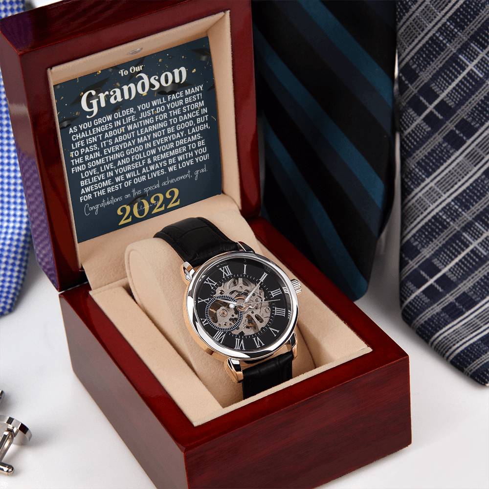To Our Grandson Gift For Grandson Graduation Gift For Grandson From Grandparents Luxury Openwork Watch For Grandson(1)