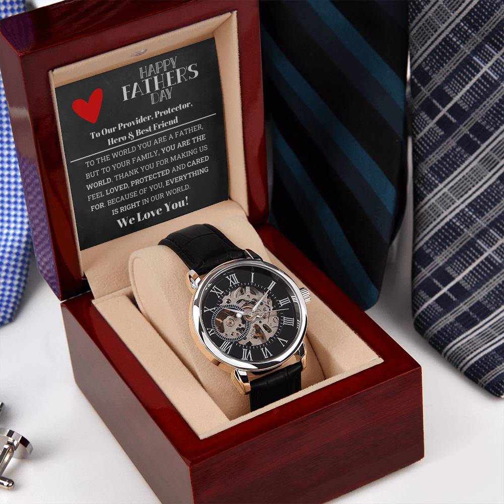 Our Dad Our World Father's Day Gift Openwork Watch
