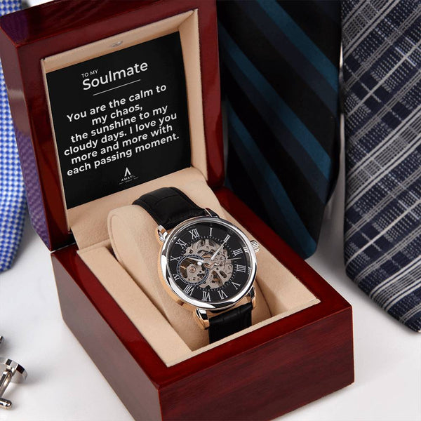 To My Soulmate - Calm To My Chaos Men's Openwork Watches