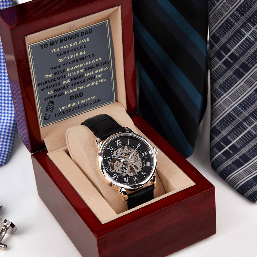 Men's Openwork Watch Gift For Bonus Dad.