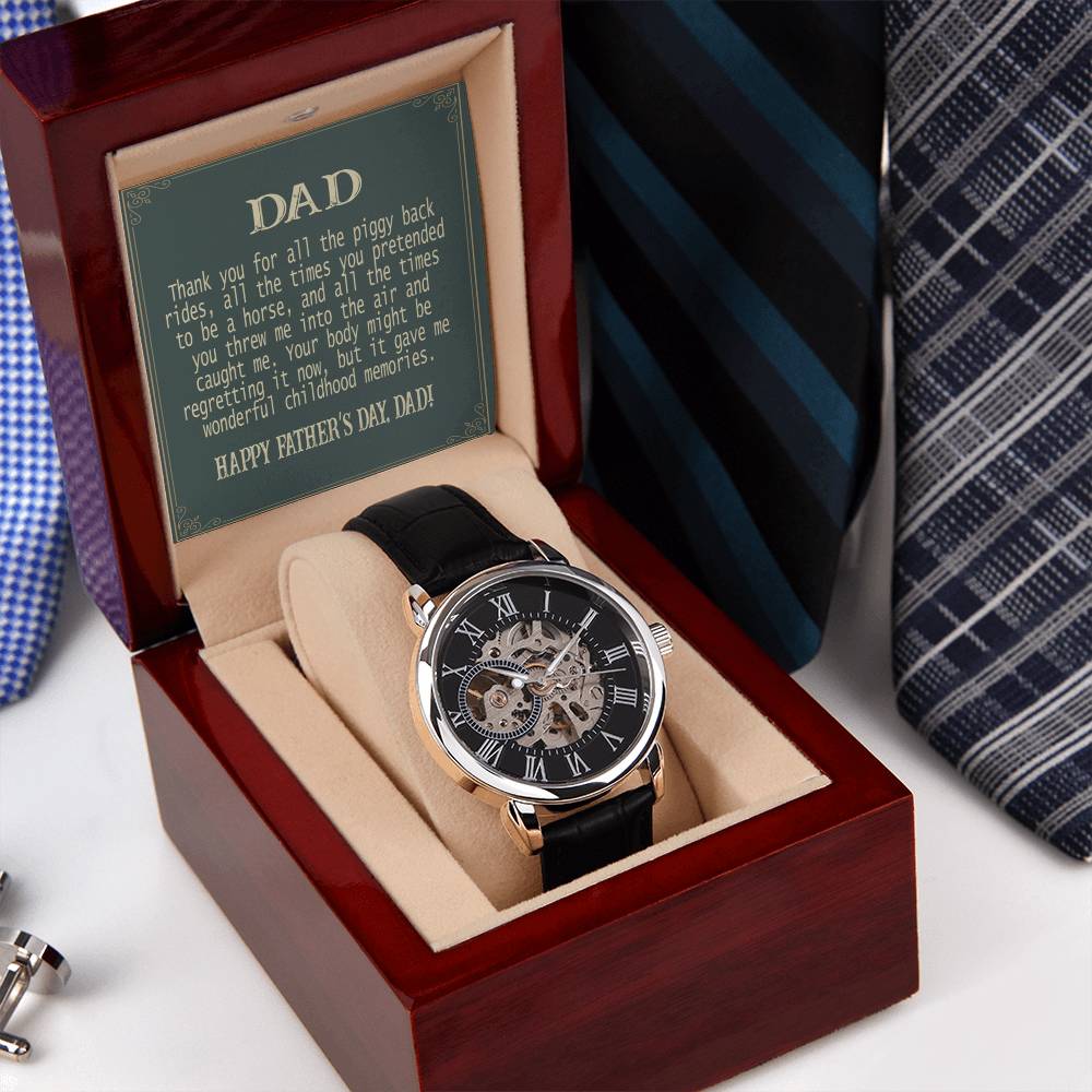 Openwork Watch Father's Day Gift From Daughter To My Dad Watch Wrist Watch With Message Card For Dad Gift For Dad From Daughter