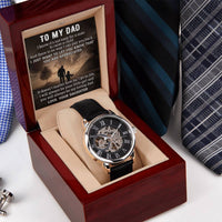 Gift For Dad From Daughter Raise A Child Men's Openwork Watch