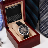 My Husband I Need You To Know I Thank God For You Mens Skeleton Openwork Watch