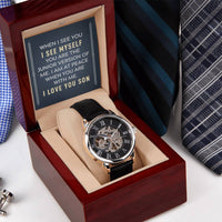 To My Son - When I See You  Men's Openwork Watch