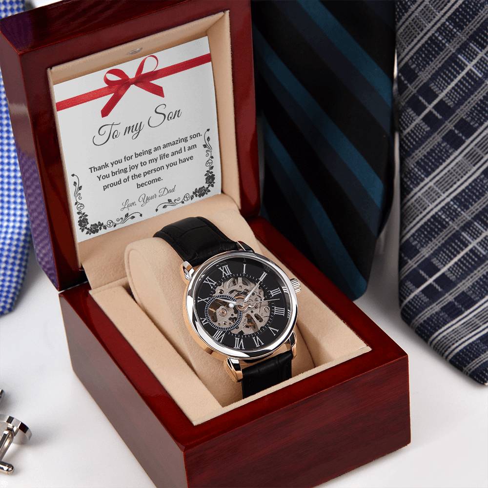 To My Son Openwork Watches,, Gift From Dad