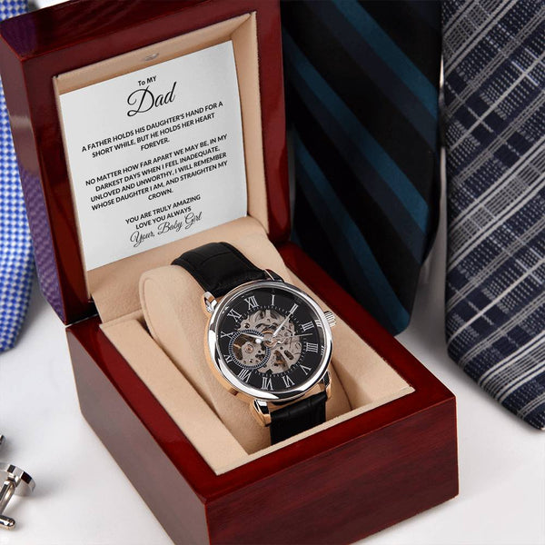 To My Dad  From Your Baby Girl  Openwork Watches