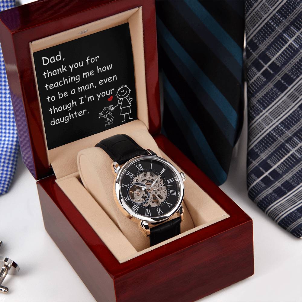 To My Dad Openwork Watch Gift For Dad From Daughter Father's Day Gift Dad Birthday Gift