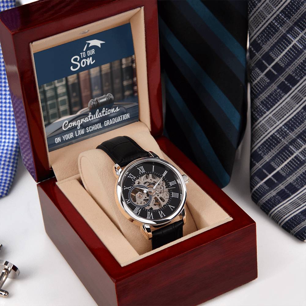To Son From Parents Law School Graduation Gift Openwork Watch