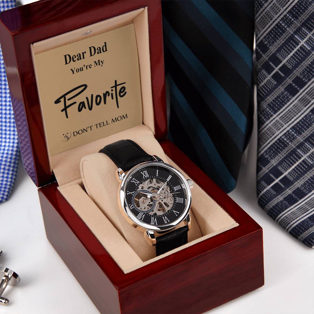 Dad Special Gift From Daughter Or Son Watch For Dad Father's Day Gift Gift From Daughter Gift From Son Gift For Dad Openwork Watch