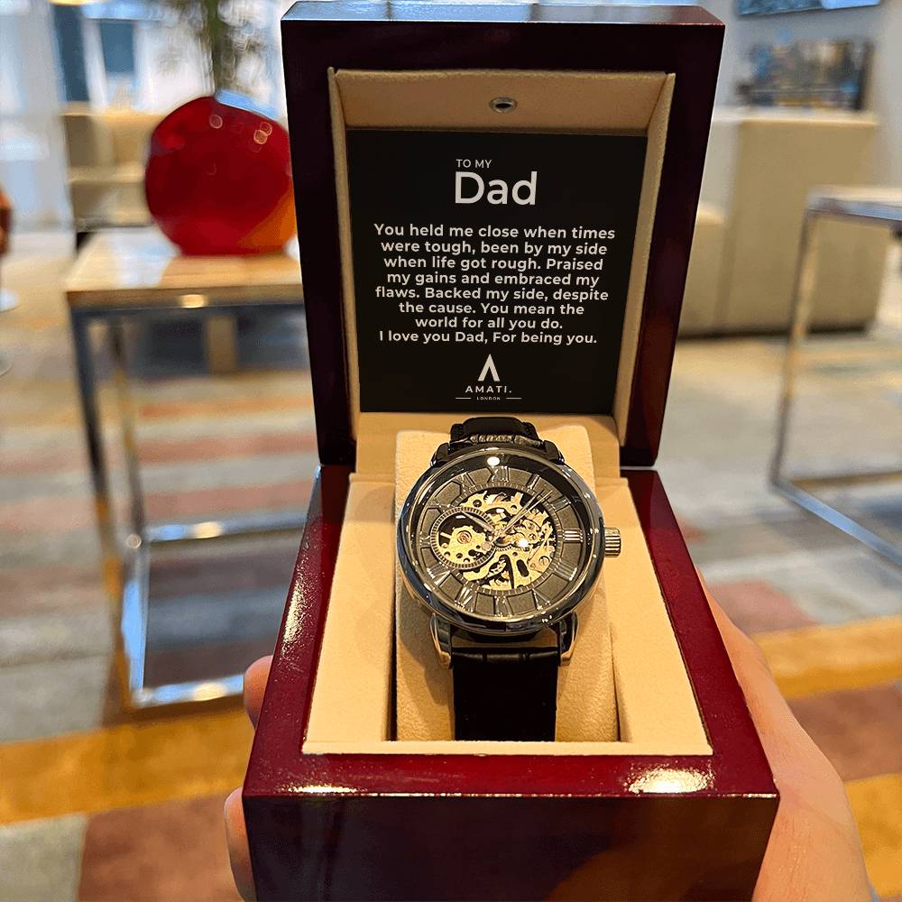 To My Dad - Backed My Side - Openwork Watches