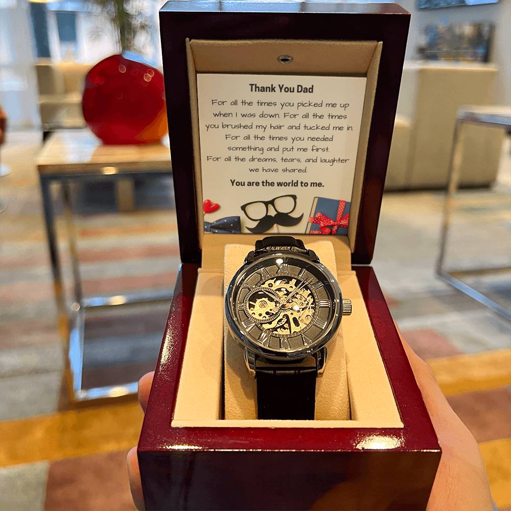 Father's Day Gift For Dad To My Dad Openwork Watch Dad Birthday Gift