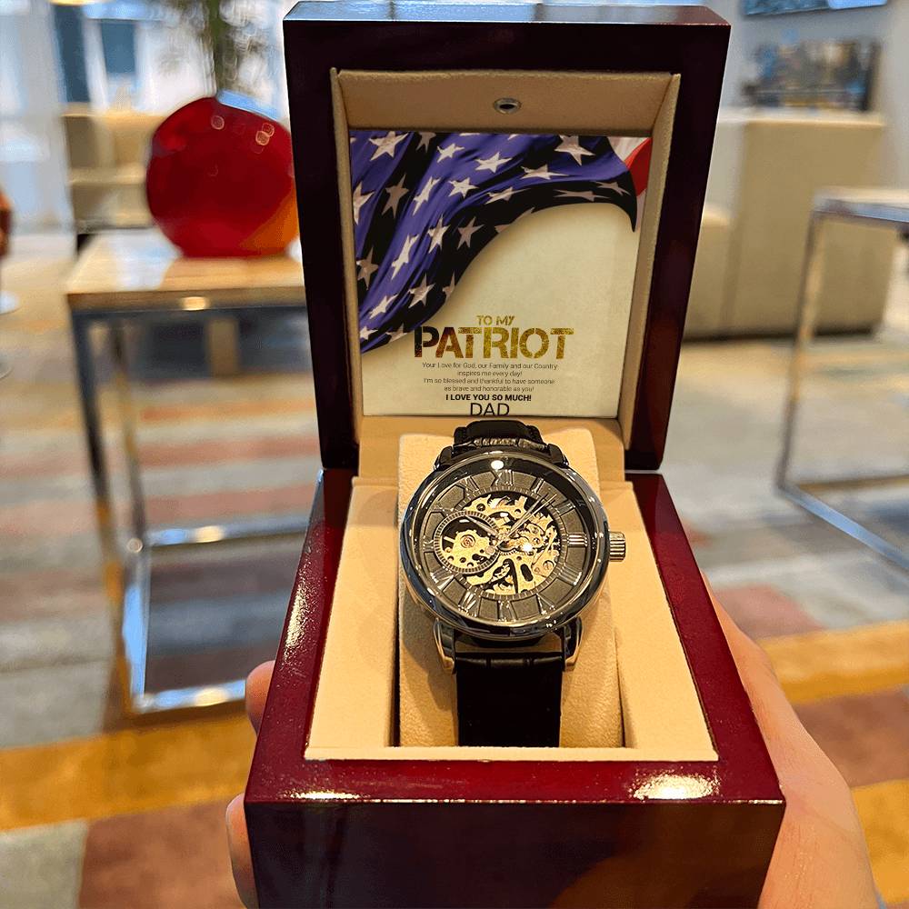 To My Patriot Dad Openwork Watch
