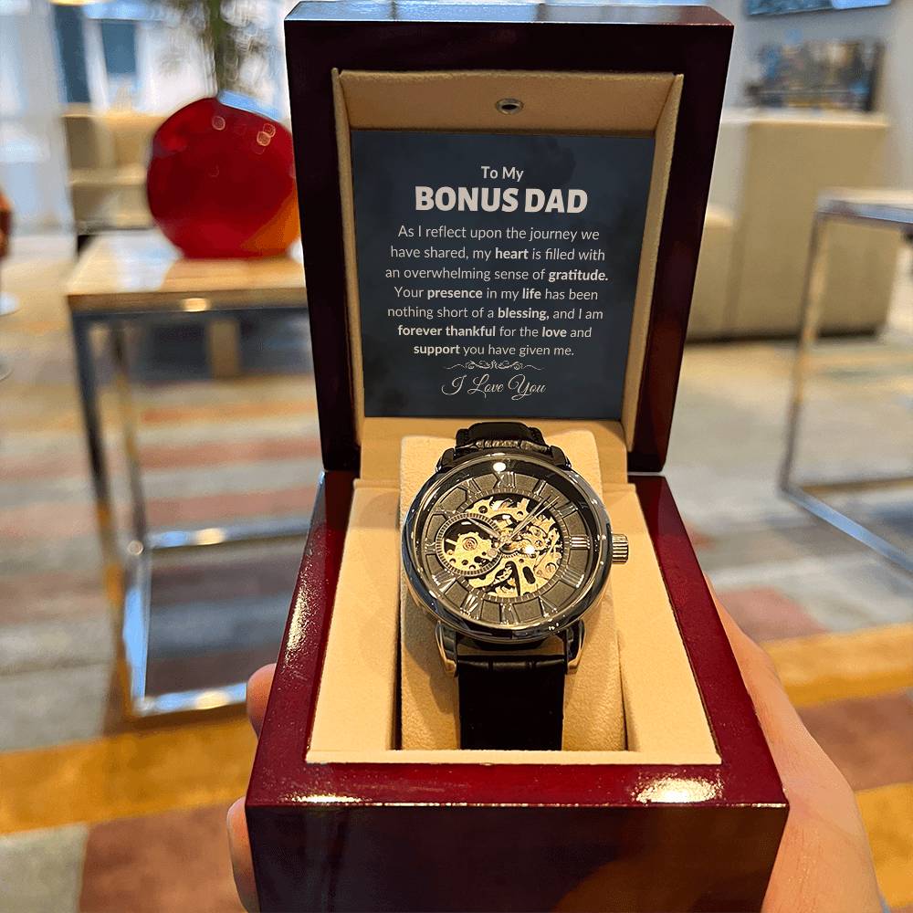 To My Bonus Dad  Dad Gift, Openwork Watches, Stepped Up Dad, Step Father, Fathers Day, Birthday