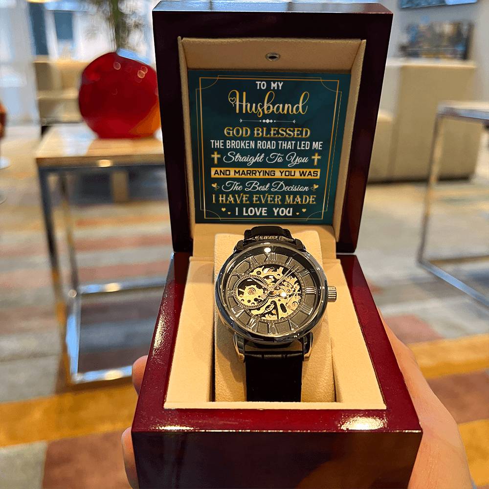 To My Husband Watch Gifts For Husband Gifts For Husband Birthday Anniversary Gift From Husband Husband Gifts From Wife Fathers Day Gift Openwork Watch