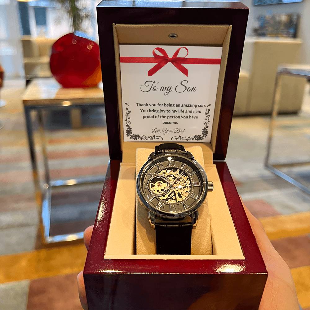 To My Son Openwork Watches,, Gift From Dad