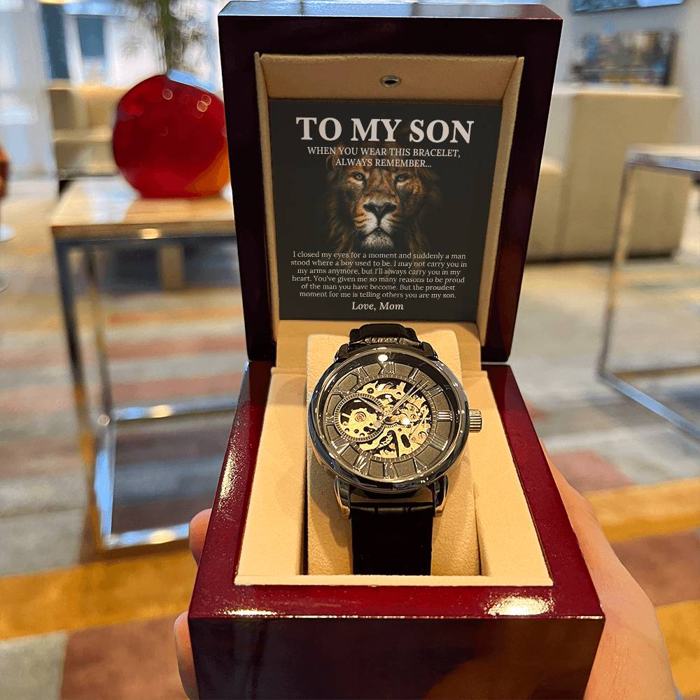 To My Son Openwork Watches, Graduation Gift From Mom, College Graduation Gift For Son From Mom,