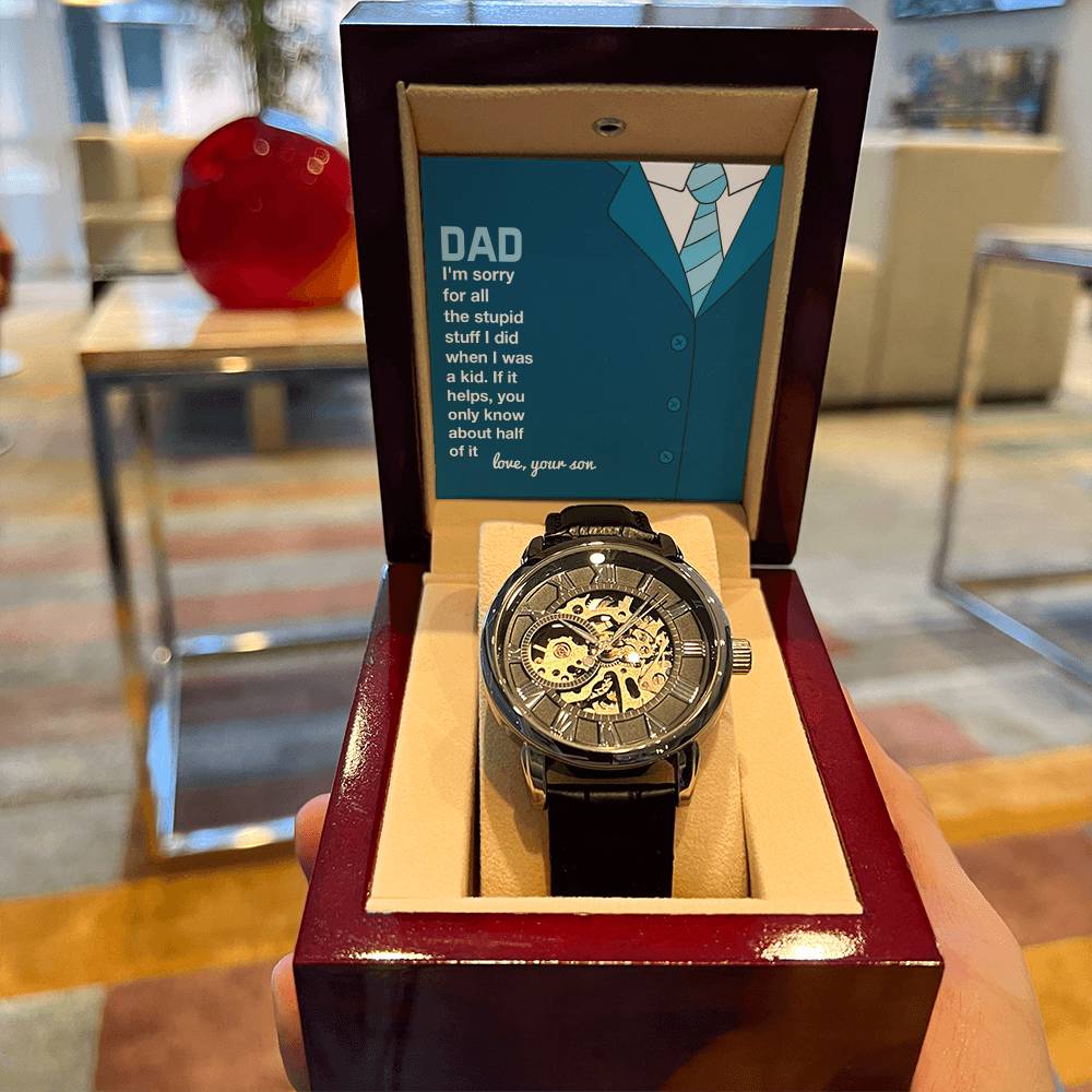 Father's Day Gift From Son Gift For Dad Men's Openwork Watch Luxury Watch For Him
