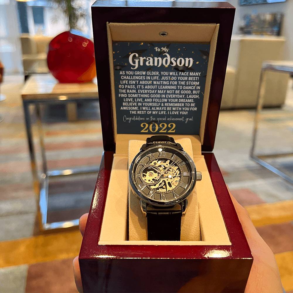 To My Grandson Grandson Gift From Grandma Grandpa Grandson Watch Gift Grandson Graduation Gift Meaningful Gift From Grandparents Openwork Watch
