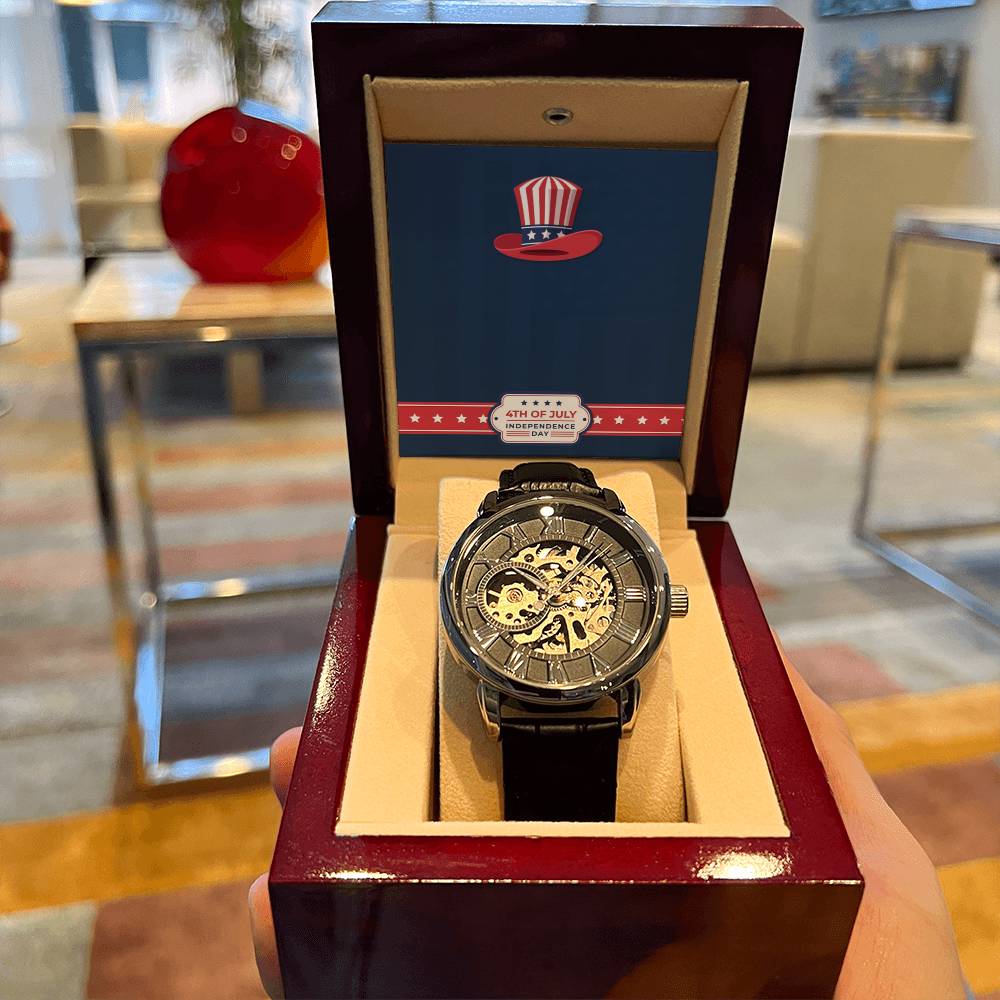 Independence Day 4Th Jully Gift For Dad 2022 Openwork Watch