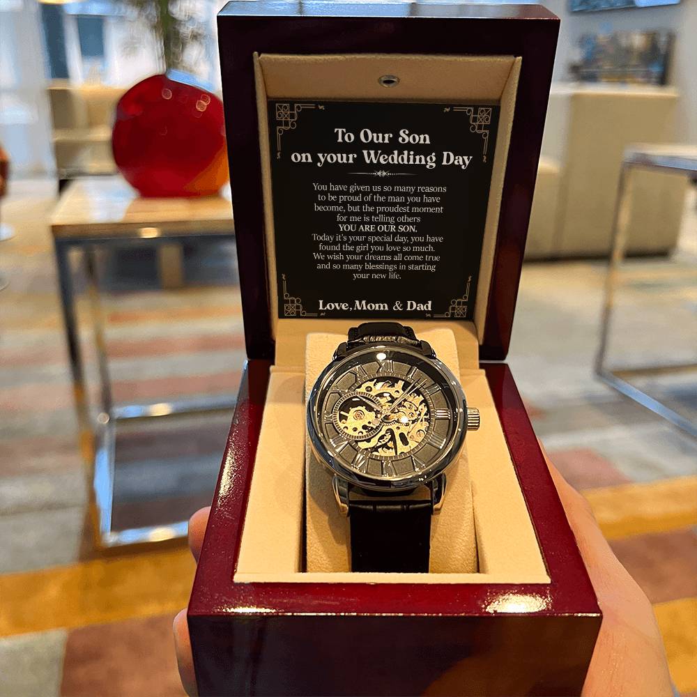 To Our Son On Your Wedding Day - Openwork Watches