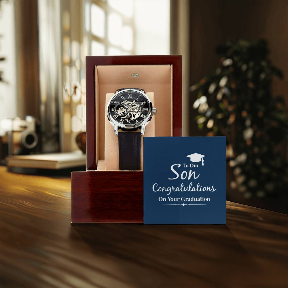 To Our Son Graduation Gift For Son Gift For Son From Parents Gift From Mom &amp; Dad Luxury Openwork Watch For Son Graduation