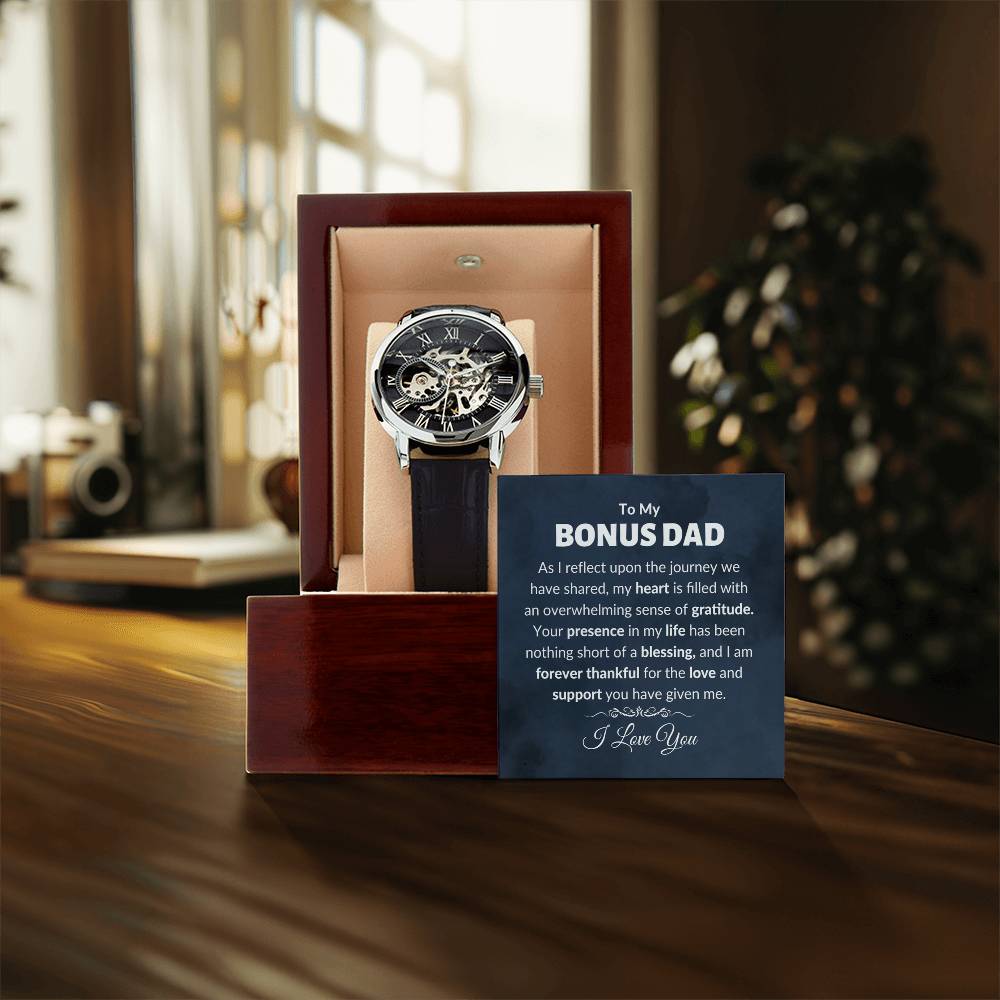 To My Bonus Dad  Dad Gift, Openwork Watches, Stepped Up Dad, Step Father, Fathers Day, Birthday