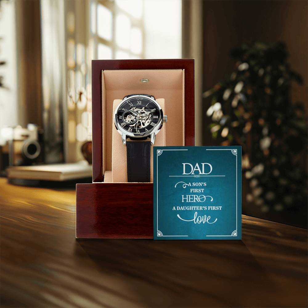 Dad A Son's First Hero - Men's Openwork Watch